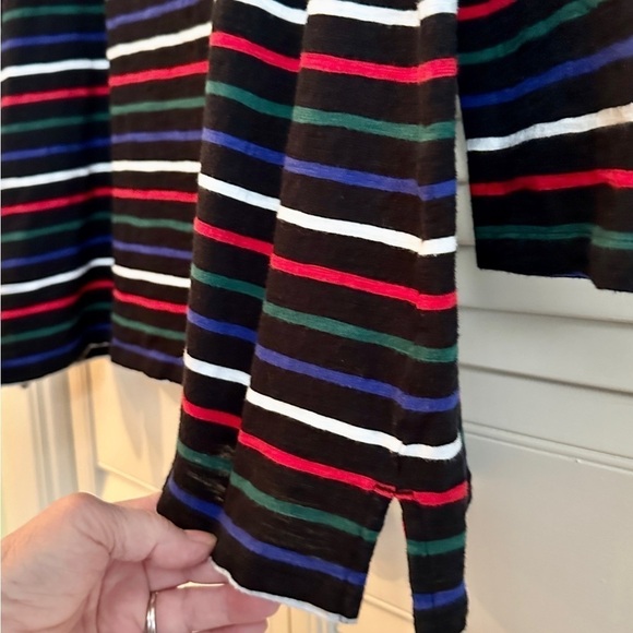 OLD NAVY, MULTICOLOR STRIPE TOP. ROUND NECK, LONG SLEEVE, SIDE SLITS. SIZE XL - Picture 3 of 6